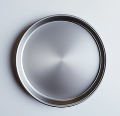 A silver tray with a shiny surface