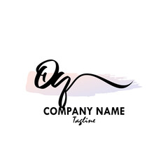 OQ Watercolor Initial Logo Design Vector