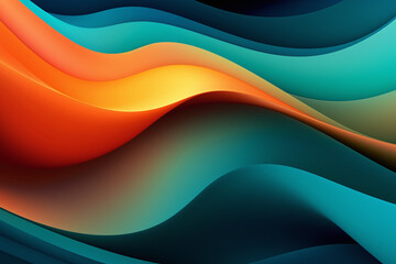 Hot color waves abstract wallpaper