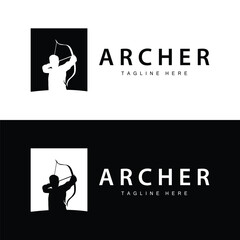 Archer logo vector vintage design old inspiration archer tool arrow template brand