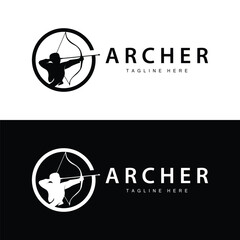 Archer logo vector vintage design old inspiration archer tool arrow template brand