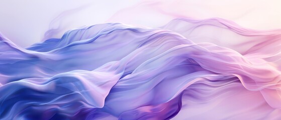 Fototapeta premium Soft pastel tones infuse the wavy backdrop with an ethereal quality, showcasing hues reminiscent of olive, orchid, and indigo, evoking a dream-like scene.