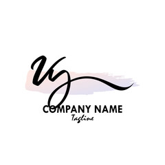 VY Watercolor Initial Logo Design Vector