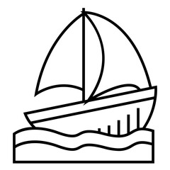 Sailboat icon, logo isolated on white background