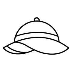 Pamela hat icon vector sign, linear style pictogram isolated on white. Symbol, logo illustration. Editable stroke