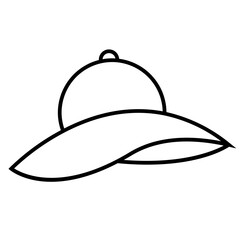 Pamela hat icon vector sign, linear style pictogram isolated on white. Symbol, logo illustration. Editable stroke