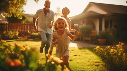 Fototapeta premium Grandparents Day a unique occasion to honour the cherished role of grandparents, celebrating their wisdom, love and enduring legacy in shaping family bonds and nurturing future generations