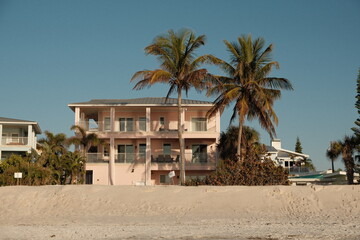 beach house with palm trees 