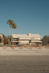 beach house with palm trees 