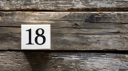 On a wooden background a white block calendar proudly displays the date 18 in the month of June