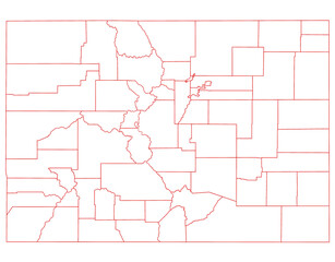 Colorado administrative map. counties map of Colorado, blank Map, empty map of Colorado