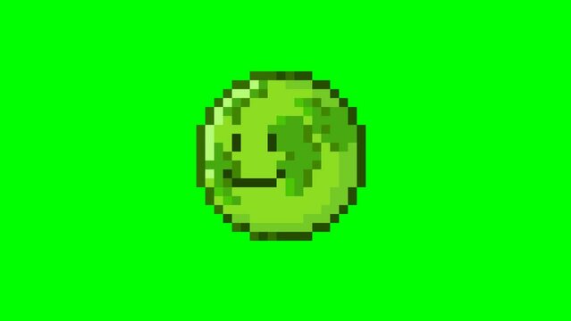 Planet earth, ecology pixel art animation