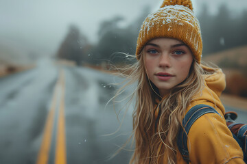 In a picturesque cityscape by the ocean, a beautiful woman gracefully skateboards along the embankment, blending urban coolness with seaside serenity