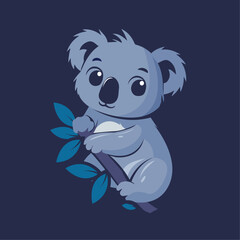 flat design illustration of koala