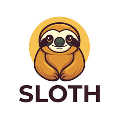 sloth mascot logo cute illustration