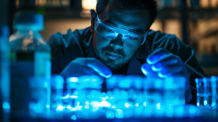 Scientist Analyzing Samples in Biotechnology Lab