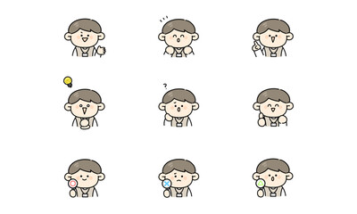 事務スタッフのイラストセット