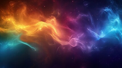 Rainbow Stardust Space Stars Galaxy Cloud Digital Art Wallpaper, Radiant Contemporary Abstract Artwork Background, Vibrant Backdrop Concept, Web Graphic Design Banner