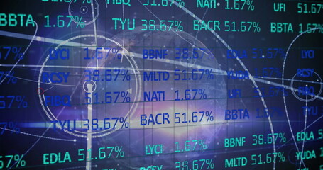 Image of globe of network of connections with icons over servers