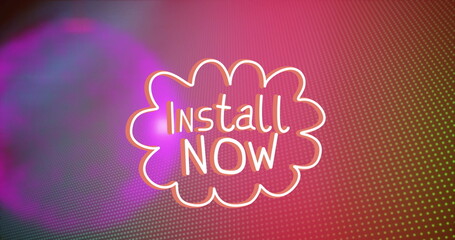 Image of install now text over baubles