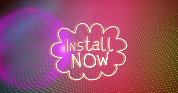 Image of install now text over baubles - Powered by Adobe