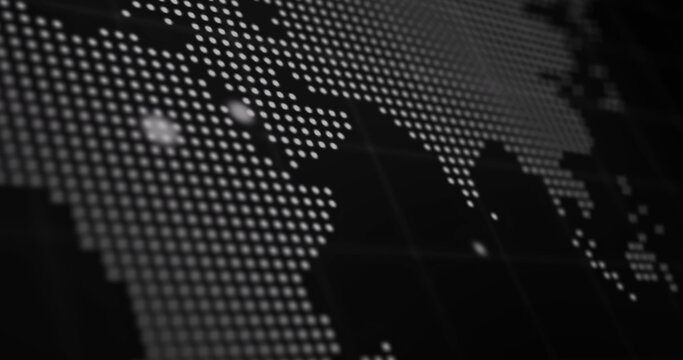 Image of like icon with increasing numbers over world map and data processing on blue background
