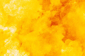 Lemon yellow gold amber orange mustard white abstract watercolor. Colorful art background. Bright vibrant fire hot. Daub stain chaos grunge rough grain. Design. © Наталья Босяк