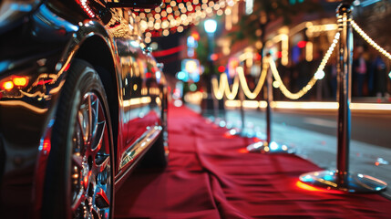 valet car outside event at night