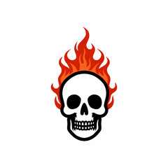 skull fire vector illustration template design