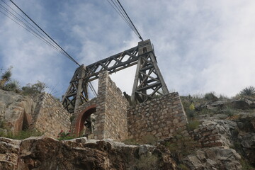 wooden suspension bridge