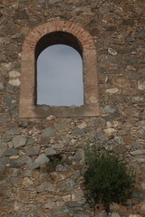 stone wall with window