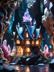 3d illustration of a beautiful fairy tale castle