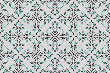 a seamless pattern with a decorative ornament in brown and beige.