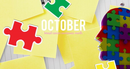 Image of colourful puzzle pieces and autism text