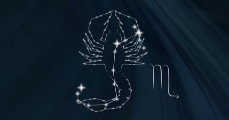 Image of scorpio star sign with glowing stars