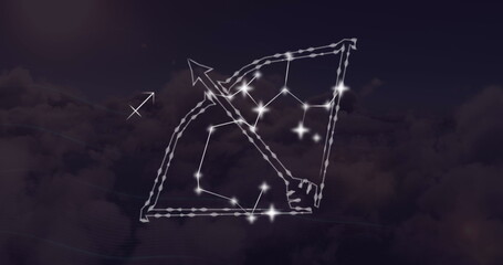 Image of sagittarius star sign with glowing stars
