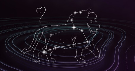 Image of leo star sign with glowing stars over lines