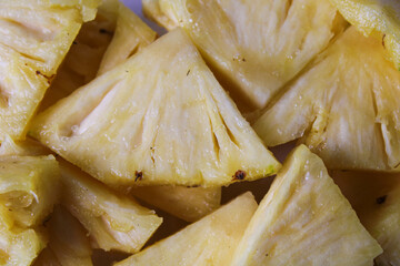 pineapple slice in the plastic box 
