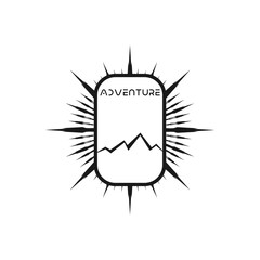 Mountain adventure badge logo vector graphic illustration on background art line