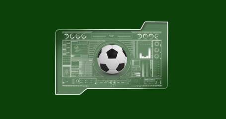 Image of scopes scanning and data processing over football