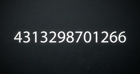 Obraz premium Image of white numbers changing and processing on grey background