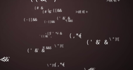 Image of mathematical data processing over brown background