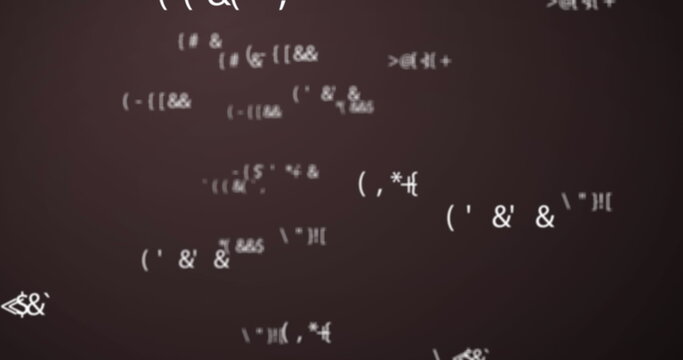 Image of mathematical data processing over brown background - Powered by Adobe