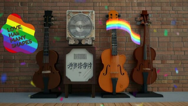 guitar and music, seamless looping animation video background 