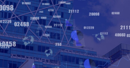 Image of data processing over landscape