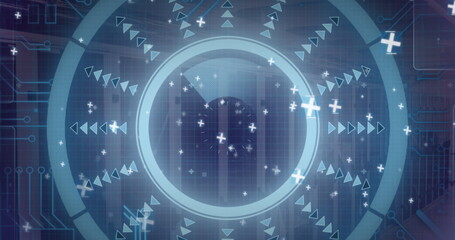 Obraz premium Image of data processing over server room