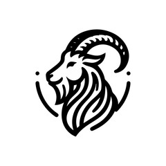 Goat line icon logo vector design, modern logo pictogram design of ram. concept of aries zodiac