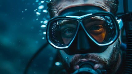 Scuba Diver Exploring the Depths of the Underwater Realm