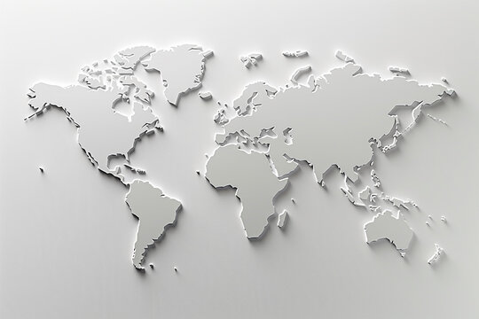 Fototapeta World map and typography for World Population Day on a stark white background.