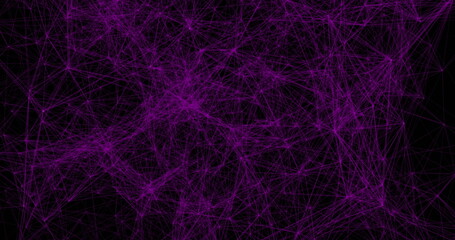 Image of light spots and network of connections on black background